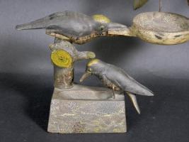 Dramatic Polychrome Folk Art Bird Group Carving