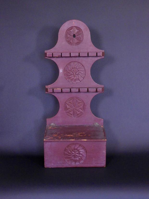 Carved And Painted Wall Box With Spoon Racks