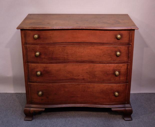 Chippendale Reverse-Serpentine Chest Of Drawers