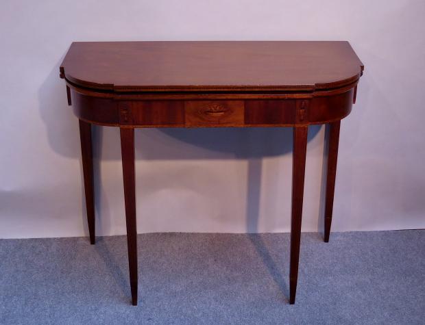 Federal Inlaid Card Table Attributed to William Lloyd