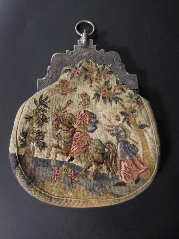 Eighteenth Century Style Dutch Needlework and Silver Purse
