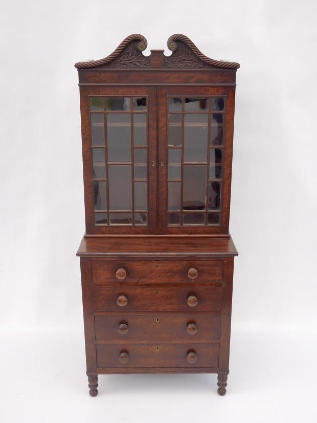 Childs Chest With Carved Secretary Top