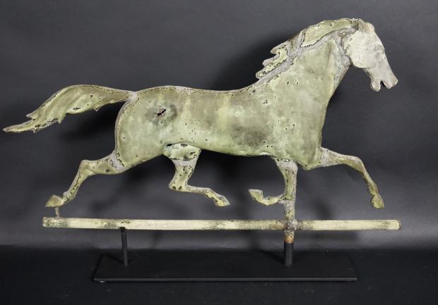 Copper Running Horse Weathervane With Zinc Head