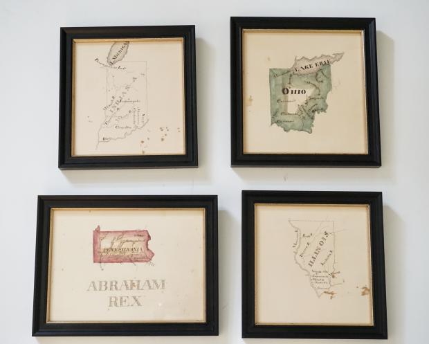 Group Of Four Watercolor Maps By Abraham Rex
