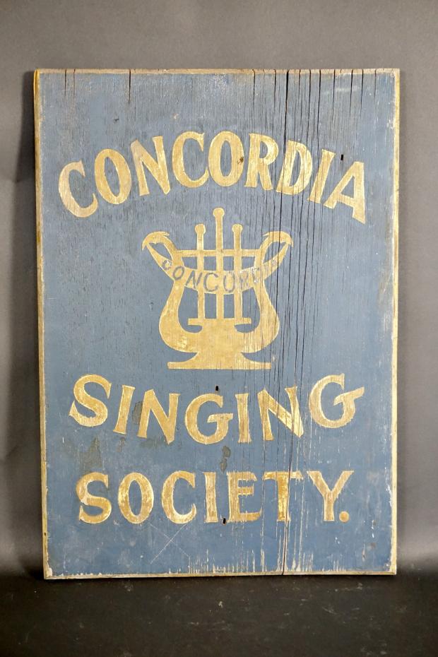 Concordia Singing Society Wood Sign