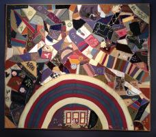 Important Folk Art Rainbow Crazy Quilt