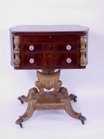 New York Sewing Table With Carved Shield Pedestal