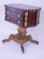 New York Sewing Table With Carved Shield Pedestal