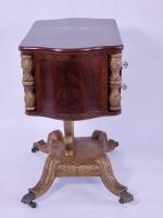 New York Sewing Table With Carved Shield Pedestal