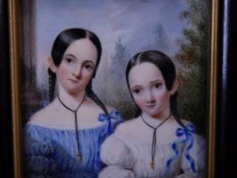 Fine Miniature Portrait of Sisters
