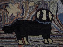 Fine Lancaster County Pictorial Hooked Rug Dated 1927