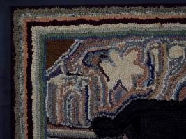 Fine Lancaster County Pictorial Hooked Rug Dated 1927