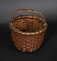 Small Red Painted Splint Basket 