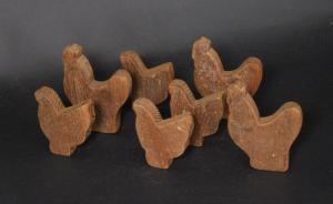 Carved Pine Chicken Toys