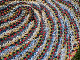 Braded Rug With Graphic Swirling Design