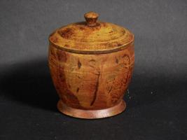 Paint Decorated Treen Sugar Bowl