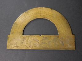 Finely Engraved 18th Century Brass Protractor
