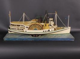 Painted Paddle Wheel Steamboat Model
