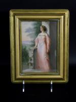 German Porcelain Plaque Signed Wagner