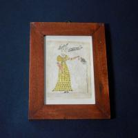 Folk Art Watercolor Of Miss Delia Ann