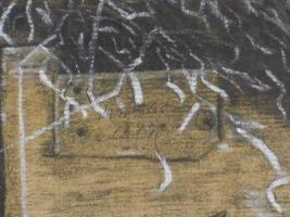 Charcoal Drawing Of Two Kittens And A Puppy
