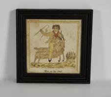 Watercolor Of Tom on his Goat Dated 1831