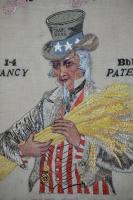 Flour Sack With Painted And Embroidered Uncle Sam 
