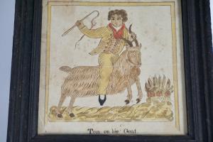 Watercolor Of Tom on his Goat Dated 1831