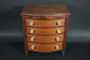 Miniature Sheraton Bow Front Chest Of Drawers
