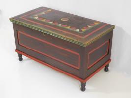 Blanket Chest With Polychrome Geometric Designs