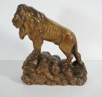 Carved And Painted Lion