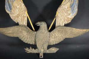 Carved and Polychrome Painted Eagle Plaque