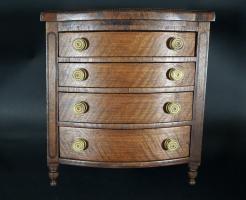 Miniature Sheraton Bow Front Chest Of Drawers