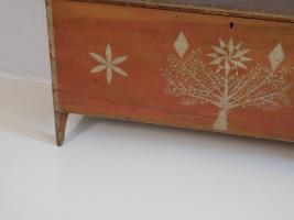 Six Board Decorated Pine Chest