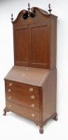 Cherry Bonnet-Top Desk and Bookcase 