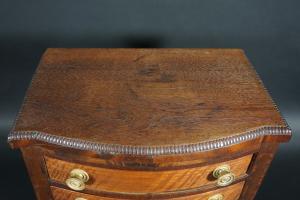 Miniature Sheraton Bow Front Chest Of Drawers