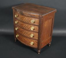 Miniature Sheraton Bow Front Chest Of Drawers