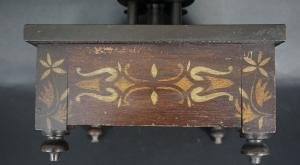 Walnut And Stencil Decorated Sewing Caddy