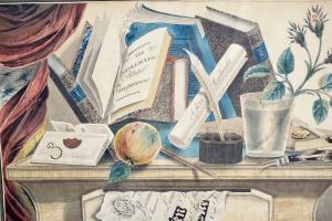 English Still Life Watercolor