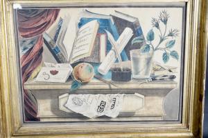 English Still Life Watercolor